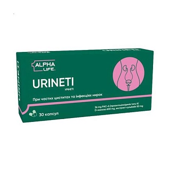 foto диетическая добавка в капсулах alpha life urineti уринети при частых циститах и инфекциях почек, 30 шт