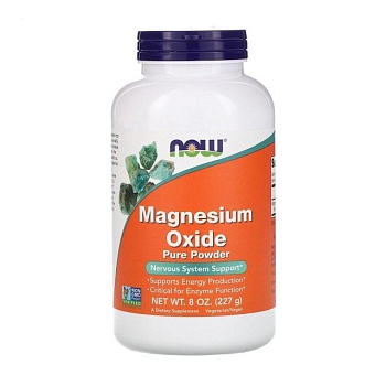 foto диетическая добавка минералы в порошке now foods magnesium oxide магний оксид 290 мг, 227 г