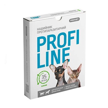 foto нашийник протипаразитарний для котів та дрібних порід собак provet profiline зелений, 35 см