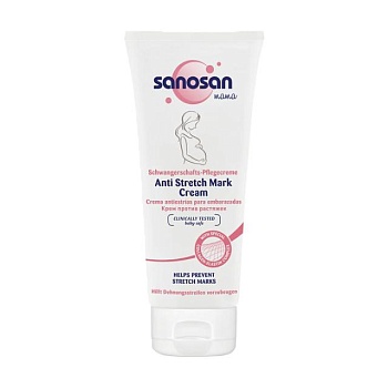 foto крем от растяжек sanosan mama anti-stretch mark cream для беременных, 200 мл