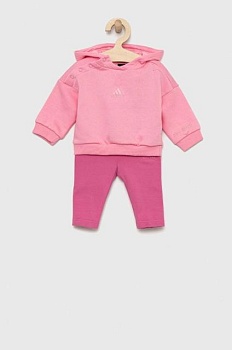 foto дитячий комплект adidas in g hood fl колір фіолетовий