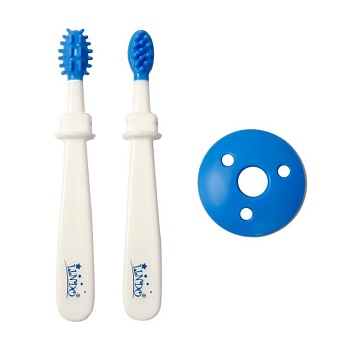 foto дитячі зубні щітки для зубів і ясен lindo pk 072 синий, 2 шт