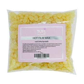 foto горячий полимерный воск в гранулах tufi profi premium hot film wax натуральный, 100 г