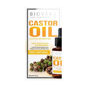 foto рицинова олія для волосся, обличчя і тіла biovene pure & natural castor oil, 30 мл