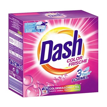 foto пральний порошок dash color frische для кольорових речей, 18 циклів прання, 1.17 кг