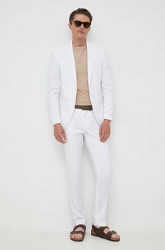 foto костюм lindbergh чоловічий колір білий однотонна