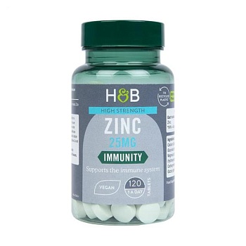 foto дієтична добавка в таблетках holland & barrett high strength zinc цинк 25 мг, 120 шт