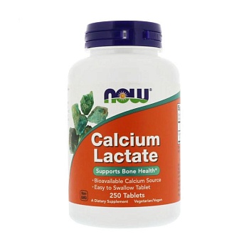 foto диетическая добавка минералы в таблетках now foods calcium lactate кальций лактат, 250 шт