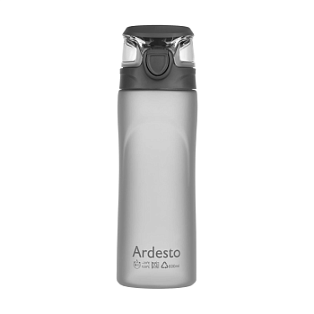 foto бутылка для воды ardesto пластиковая, серая, 600 мл (ar2205pgy)