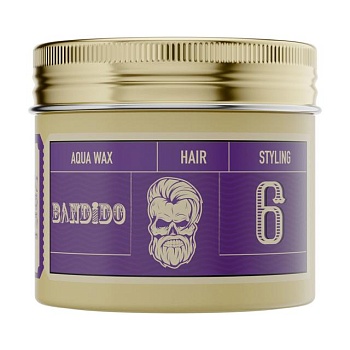 foto чоловічий віск для укладання волосся bandido aqua wax hair styling medium violetta фіксація 6, на водній основі, 125 мл