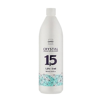 foto крем-оксигент для волосся unic crystal cream developer 5 vol 1.5%, 1 л