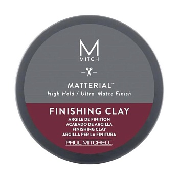 foto чоловіча матова глина для укладання волосся paul mitchell mitch matterial strong hold/ultra-matte styling clay, 85 г