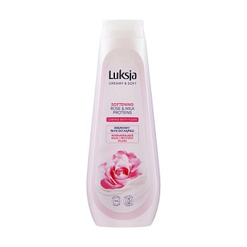 foto піна для ванни luksja creamy & coft rose & milk proteins caring bath foam, 900 мл