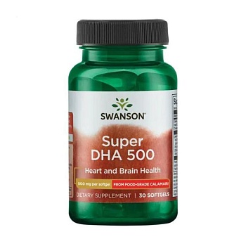 foto диетическая добавка в гелевых капсулах swanson super dha 500 докозагексаеновая кислота, 500 мг, 30 шт