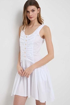 foto платье pinko цвет белый mini расклешённая