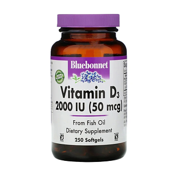 foto диетическая добавка витамины в желатиновых капсулах bluebonnet nutrition vitamin d3 2000 ме, 250 шт