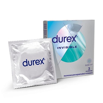 foto презервативы латексные с силиконовой смазкой durex® invisible (ультратонкие), 3 шт