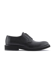 foto кожаные туфли emporio armani мужские цвет чёрный