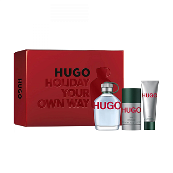 foto уцінка! парфумований набір чоловічий hugo boss hugo (туалетна вода, 125 мл + дезодорант-стік, 75 мл + гель для душу, 50 мл)