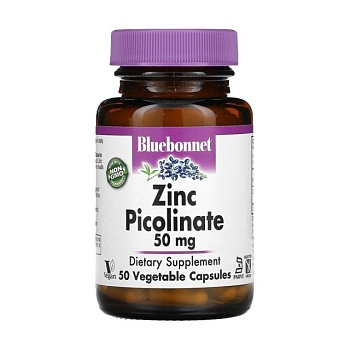 foto дієтична добавка в капсулах bluebonnet nutrition zinc picolinate цинк піколінат 50 мг, 50 шт