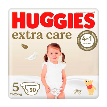 foto підгузки huggies extra care mega розмір 5 (15-22 кг), 50 шт