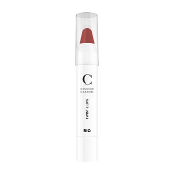foto помада-карандаш для губ couleur caramel twist & lips 401 beige rouge, 3 г