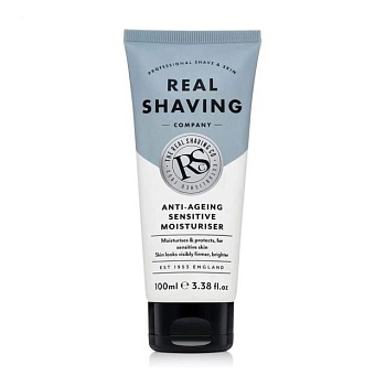 foto мужской антивозрастной увлажняющий крем the real shaving co. anti-ageing sensitive moisturiser для чувствительной кожи лица, 100 мл