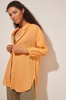 foto хлопковая пляжная рубашка women'secret perfect beach sets цвет оранжевый 5547385