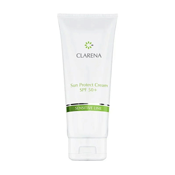 foto солнцезащитный крем для лица clarena sensitive line sun protect cream spf 50+, 100 мл