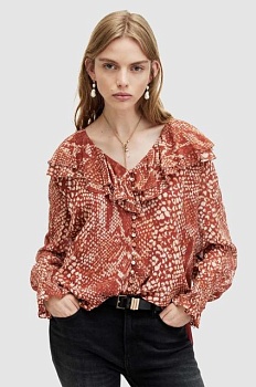 foto блузка allsaints phoebe waimea top жіноча візерунок wm551z