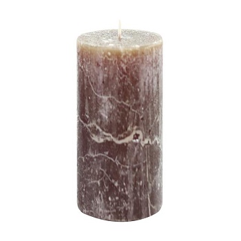 foto цилиндрическая свеча candlesense decor rustic коричневая, диаметр 6 см, высота 12 см