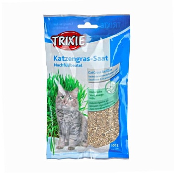 foto трава для кішок trixie katzengras-saat, 100 г