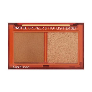 foto бронзер та хайлайтер 2в1 для обличчя pastel profashion bronzer & highlighter set sun kissed, 02, 2*4.3 г