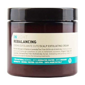 foto крем-пілінг для шкіри голови insight rebalancing scalp exfoliating cream, 180 мл