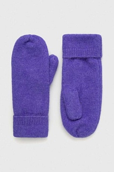 foto вовняні рукавички samsoe samsoe колір фіолетовий