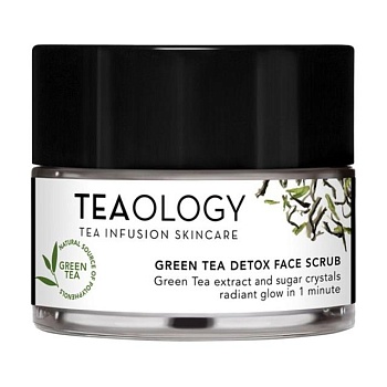 foto скраб для обличчя teaology green tea detox face scrub на основі екстракту зеленого чаю, 50 мл