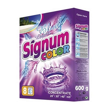 foto пральний порошок signum color, 8 циклів прання, 600 г