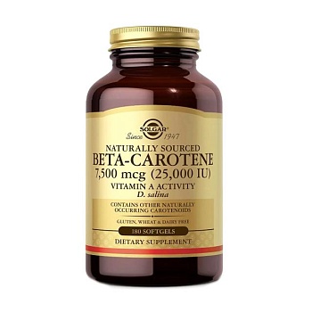 foto диетическая добавка витамины в капсулах solgar naturally sourced oceanic beta-carotene бета-каротин океанический (витамин а) 25 000 ме, 180 шт