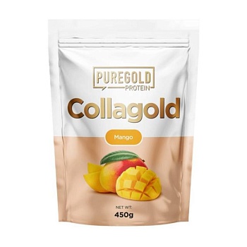 foto дієтична добавка колаген в порошку pure gold protein collagold mango, 450 г