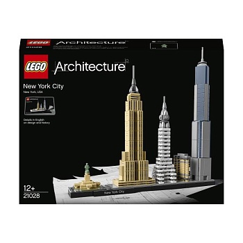 foto конструктор lego architecture нью-йорк, 598 деталей, от 12 лет (21028)