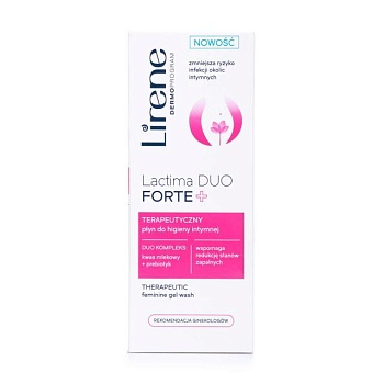 foto гель для інтимної гігієни lirene lactima forte+, терапевтичний, 300 мл