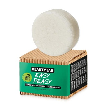 foto твердый шампунь-средство для бритья beauty jar easy peasy shampoo & shave multi-purpose bar, 60 г