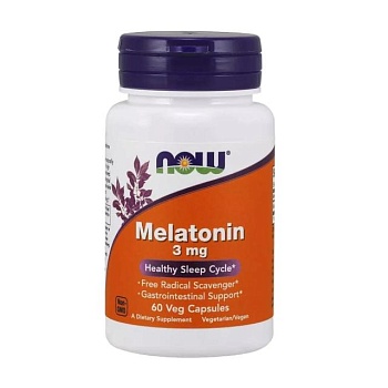 foto диетическая добавка в капсулах now foods melatonin мелатонин 3 мг, 60 шт