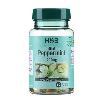 foto диетическая добавка в капсулах holland & barrett oil of peppermint масло мяты перечной 200 мг, 60 шт