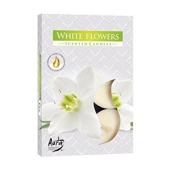 foto ароматическая свеча bispol scented candle white flowers, 6 шт (p15-179 а6)