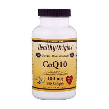 foto диетическая добавка в желатиновых капсулах healthy origins коэнзим q10 100 мг, 150 шт