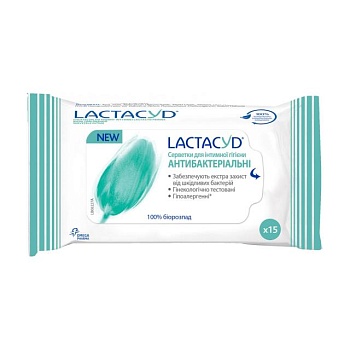 foto салфетки для интимной гигиены lactacyd антибактериальные, 15 шт