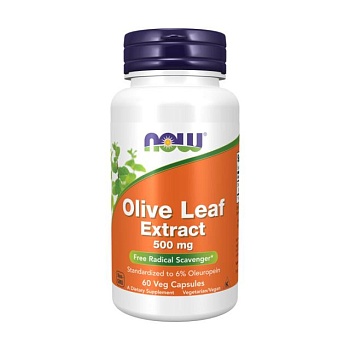 foto дієтична добавка в веганських капсулах now foods olive leaf extract листя оливи екстракт, 500 мг, 60 шт