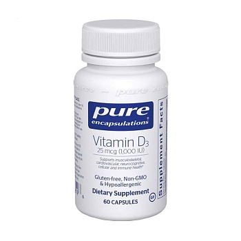 foto диетическая добавка витамины в капсулах pure encapsulations vitamin d3 витамин d3, 25 мкг, 60 шт