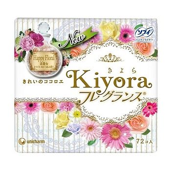 foto ежедневные прокладки sofy kiyora happy floral, 72 шт